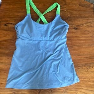 Blue and green light weight tank top